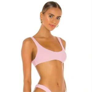 NEW It's‎ Now Cool Free People 90's Crop Bikini Top, pastel pink terry, size XL